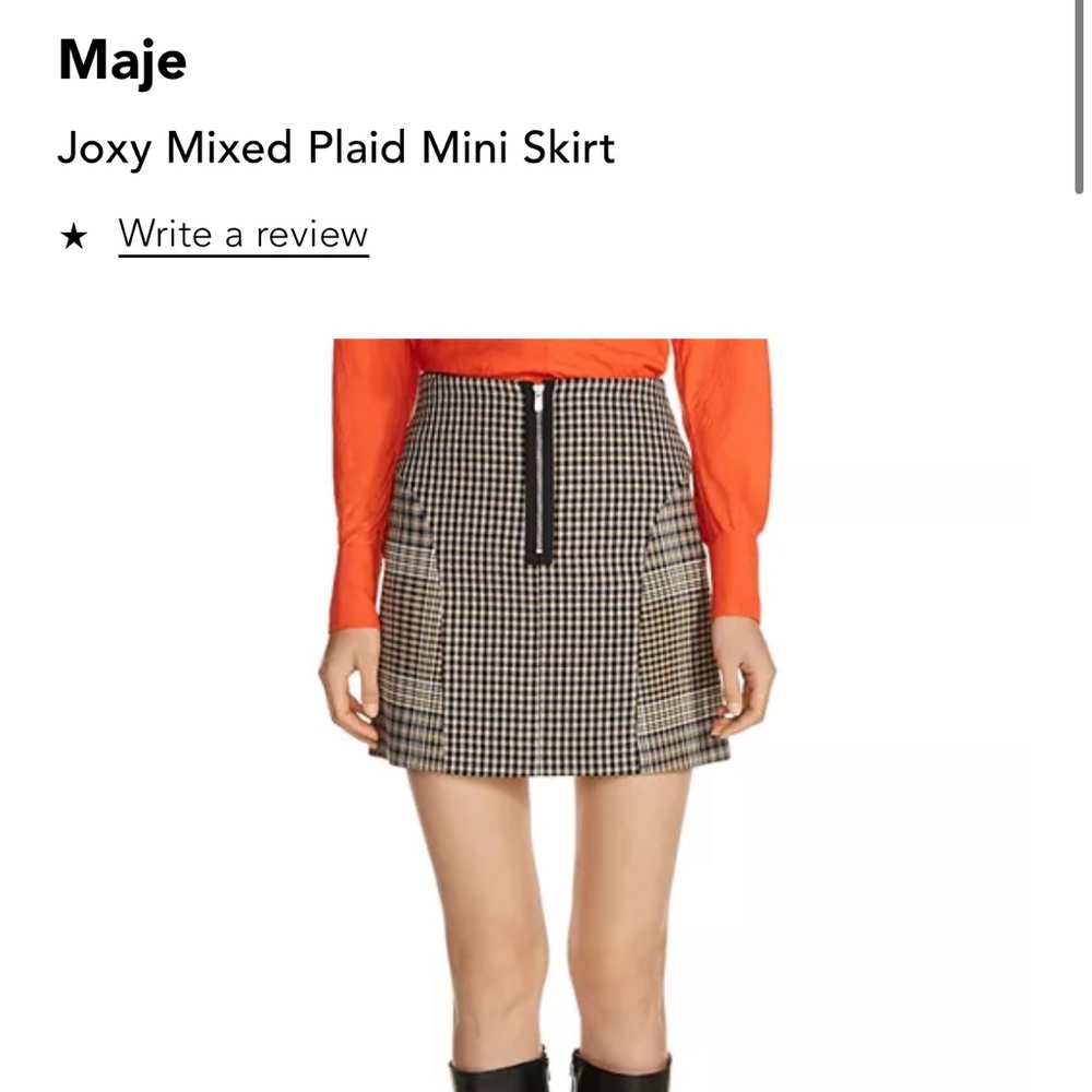 Maje joxy mixed plaid mini skirt, euc like new, maje size 2/38